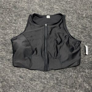 Old Navy Black Athletic Tank Top with Front Zip
